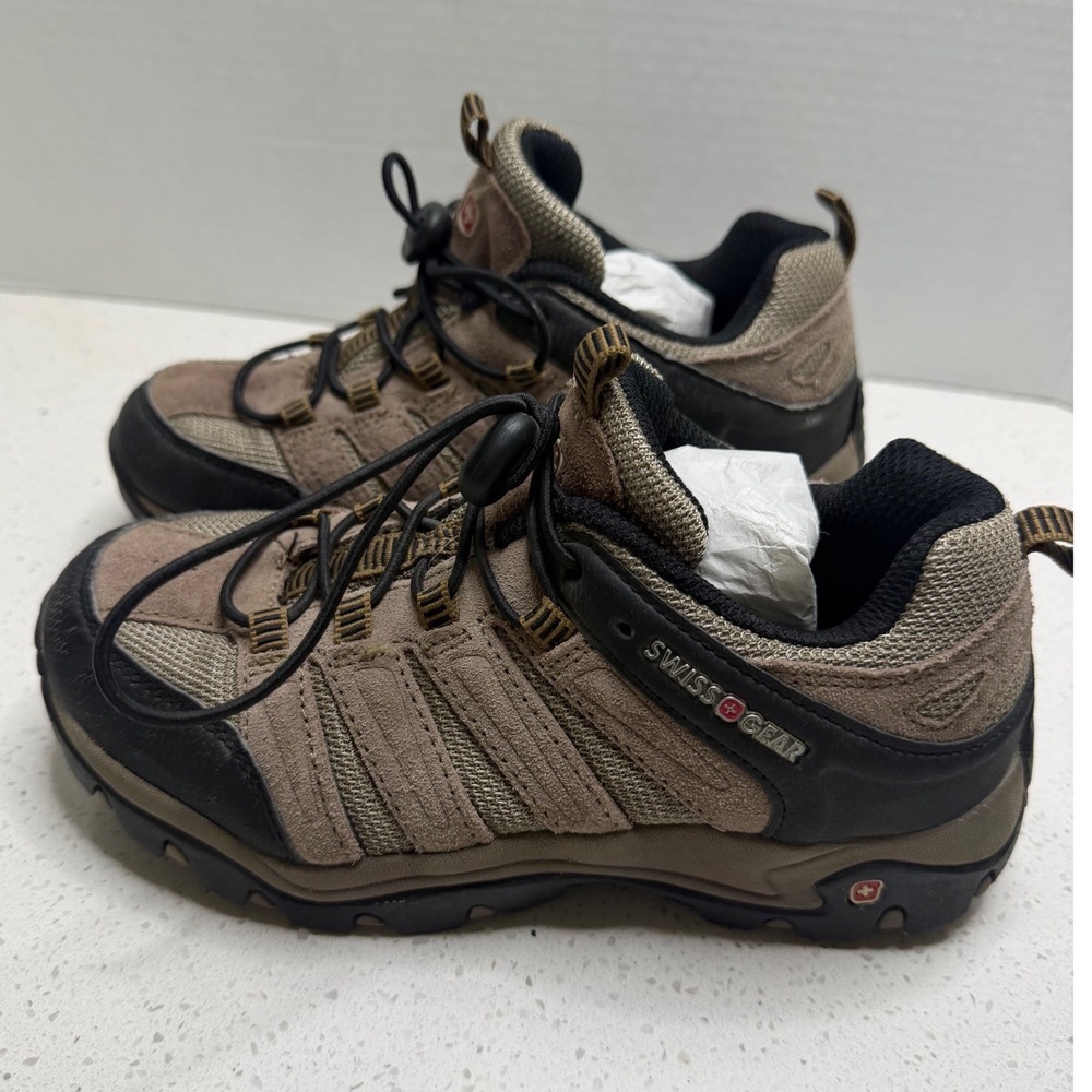 SwissGear Kids Hiking Shoes Brown Tan Low Top Trail Sneakers Size 2.5